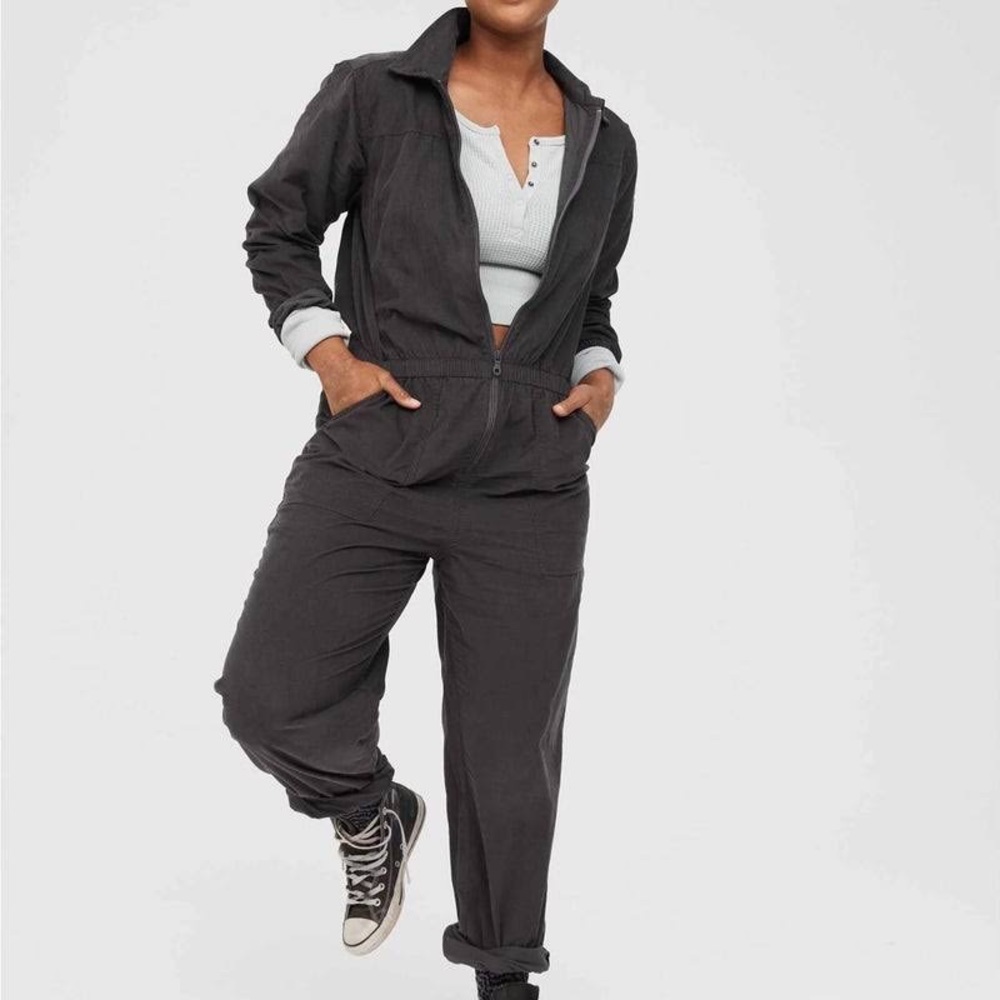 XS charcoal utility jumpsuit - Aerie Offline